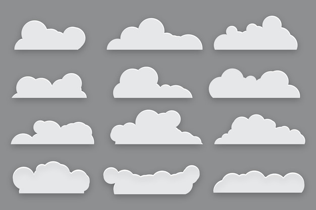 Free Vector flat cloud collection