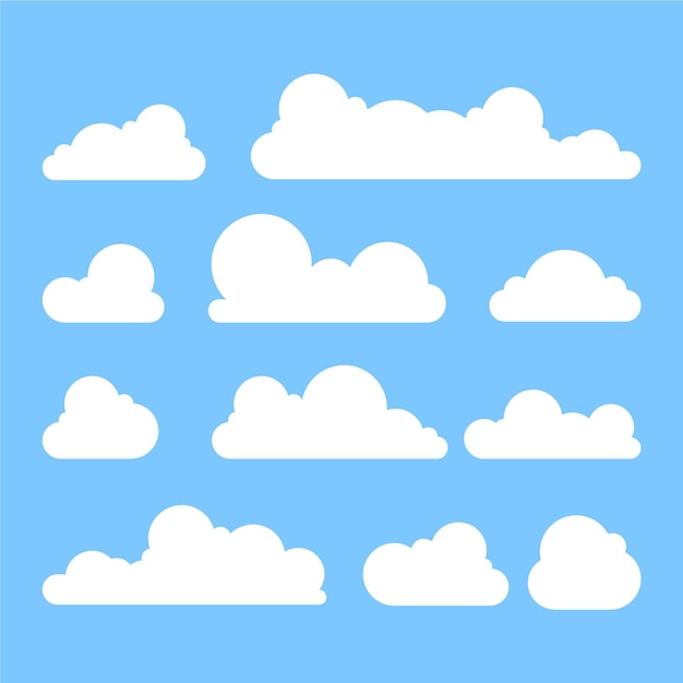 Free Vector flat clouds collection