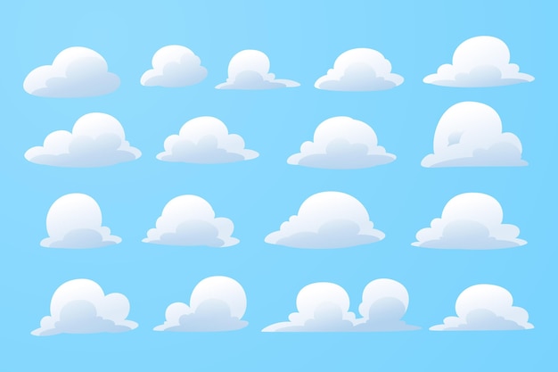 Free Vector flat clouds collection