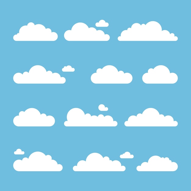 Free Vector flat clouds collection