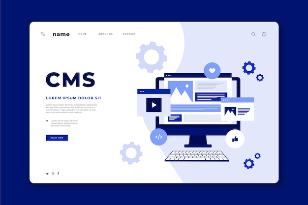 Free Vector flat cms concept web template