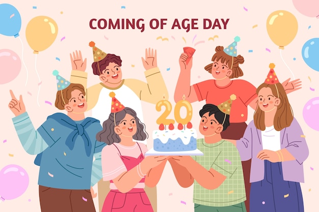 Free Vector flat coming of age illustration