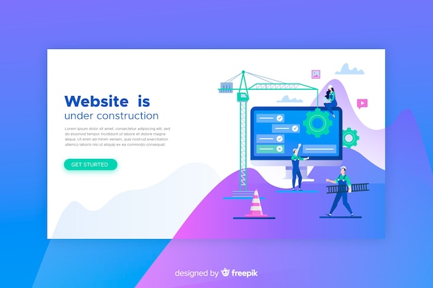 Free Vector flat under construction landing page