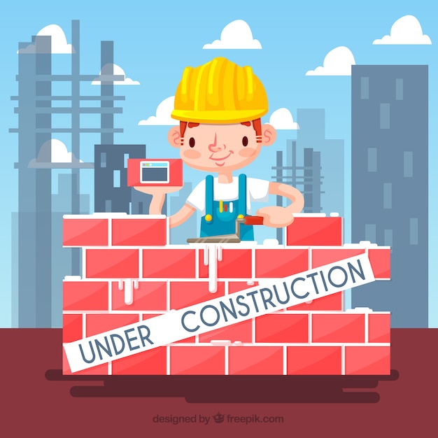 Free vector flat under construction template