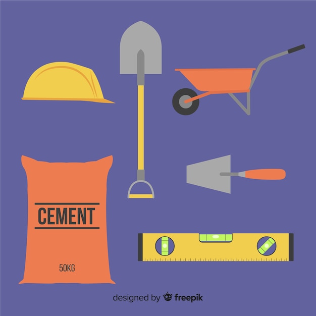 Free Vector flat construction tools collection