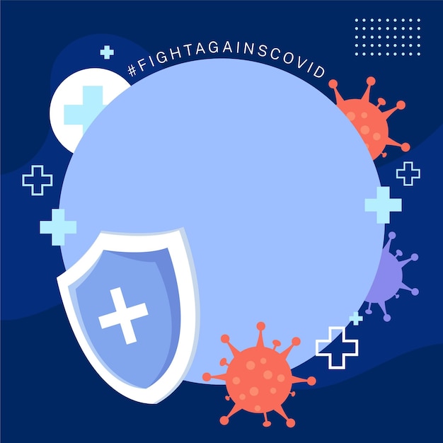 Free vector flat coronavirus facebook frame