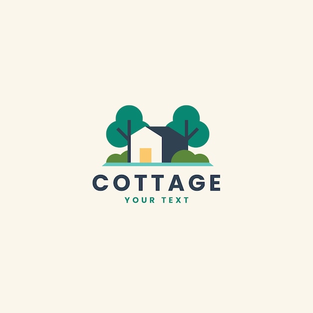 Free Vector flat cottage logo