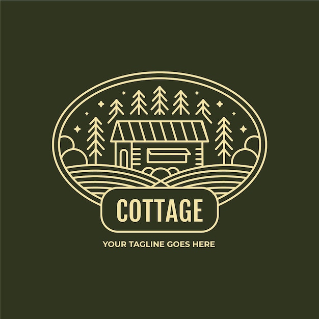 Free Vector flat cottage logo