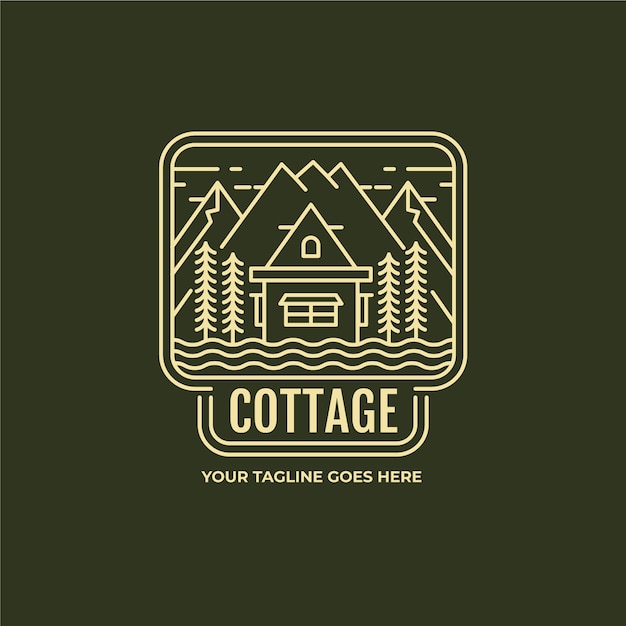 Free Vector flat cottage logo