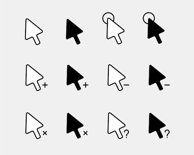 Free Vector flat cursor icons collection symbols