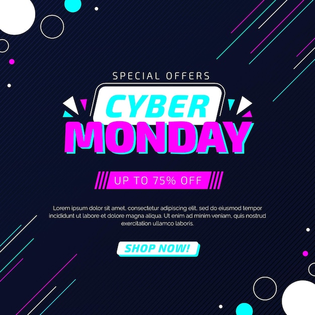 Free Vector flat cyber monday illustration