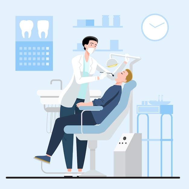 Free Vector flat dental care concept illustration