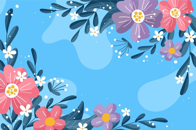 Flat design abstract floral background theme