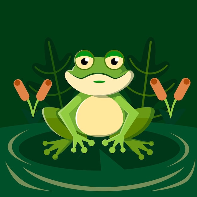 Free Vector flat design adorable frog illustration