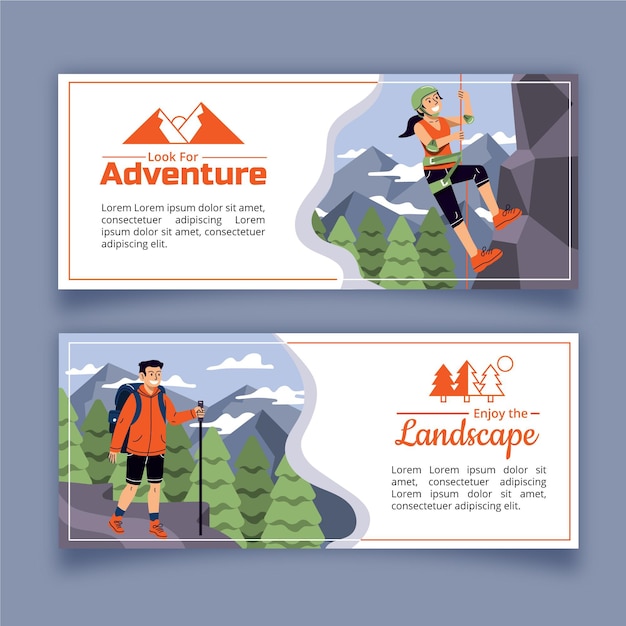 Free Vector flat design adventure banner