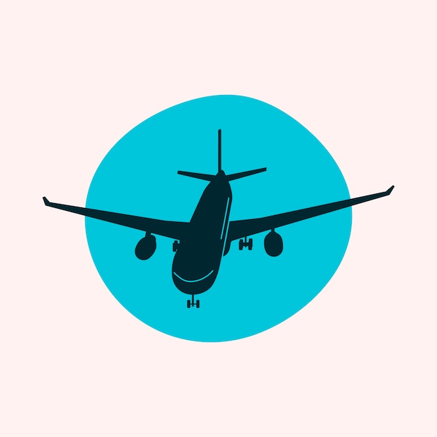 Flat design airplane silhouette illustration