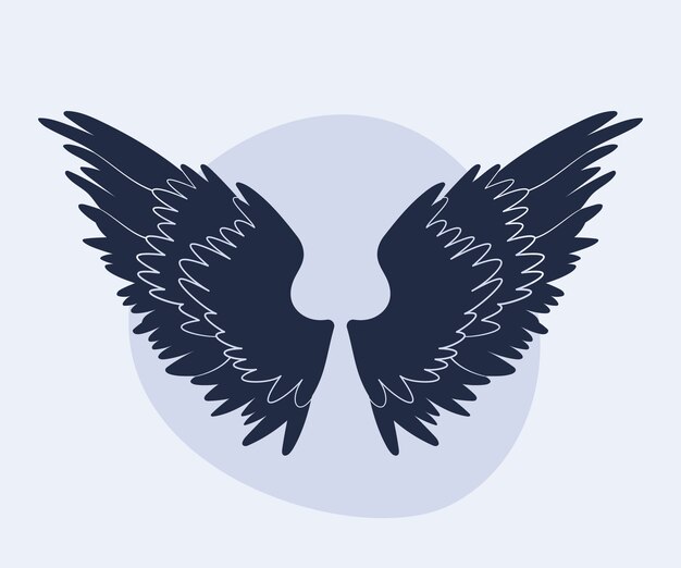 Flat design angel wings silhouette