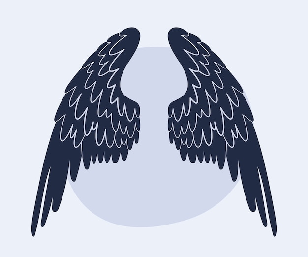 Flat design angel wings silhouette