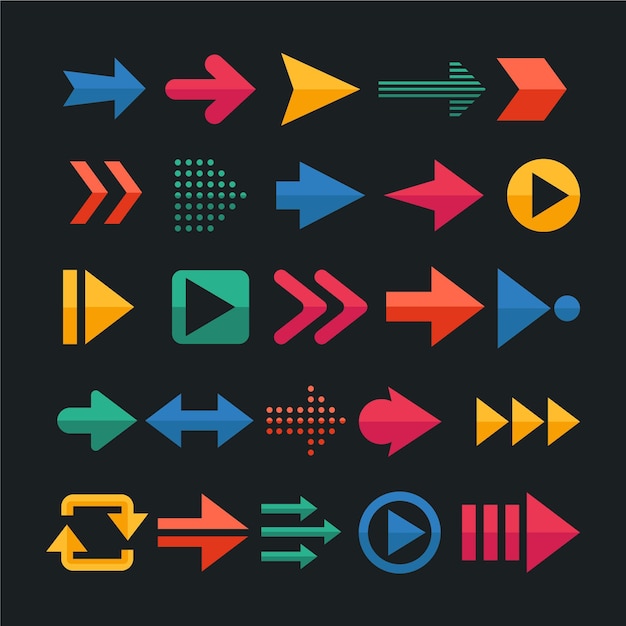 Free Vector flat design arrow collection