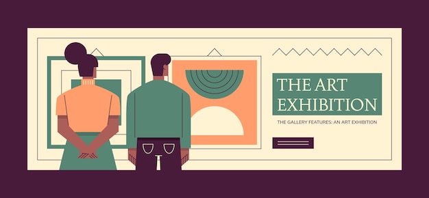 Free Vector flat design art exhibition facebook cover