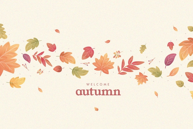 Free vector flat design autumnal leaves background