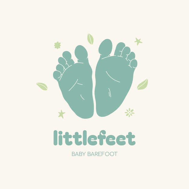 Free Vector flat design baby foot logo template