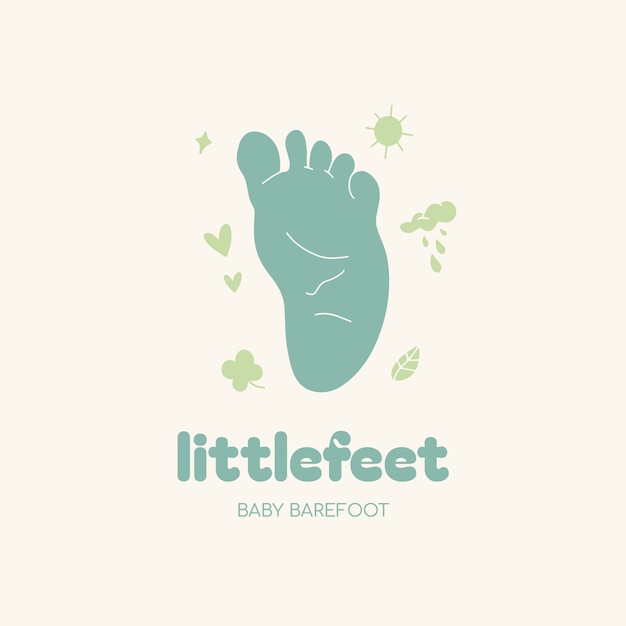 Free Vector flat design baby foot logo template