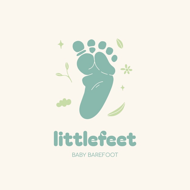 Free Vector flat design baby foot logo template