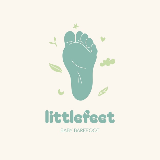 Free Vector flat design baby foot logo template