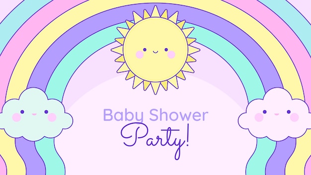 Flat design baby shower zoom background