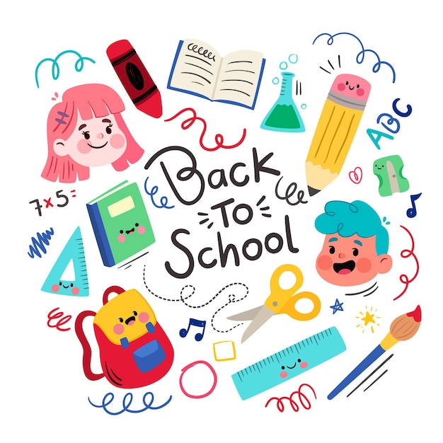 Free vector flat design background back to school