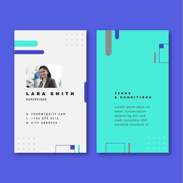 Flat design bank concept  id card template