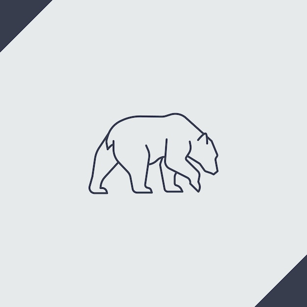 Free Vector flat design bear outline illustration