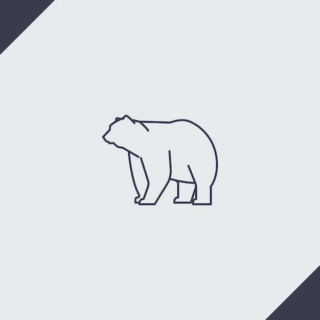 Free vector flat design bear outline illustration