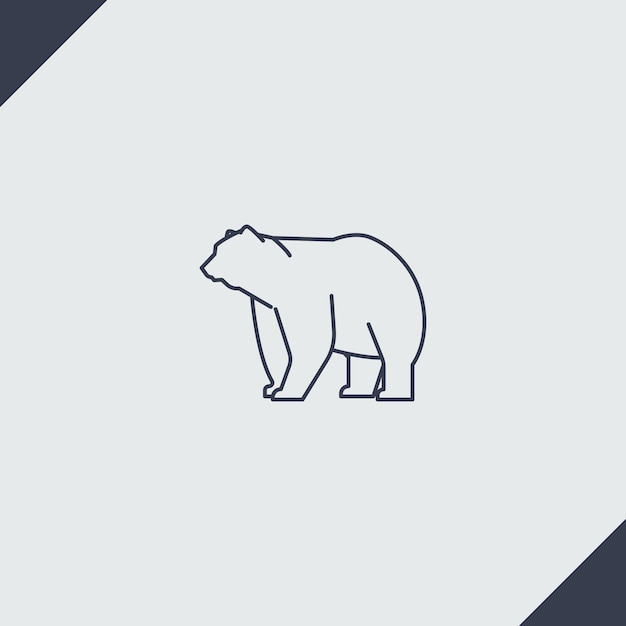 Flat design bear outline illustration