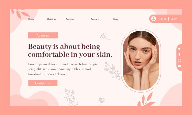 Flat design beauty salon template