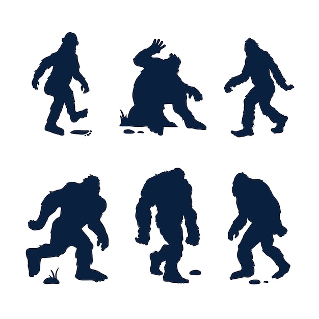 Free Vector flat design bigfoot silhouette