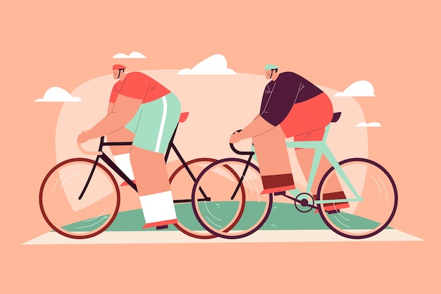 Free Vector flat design bike race illustration