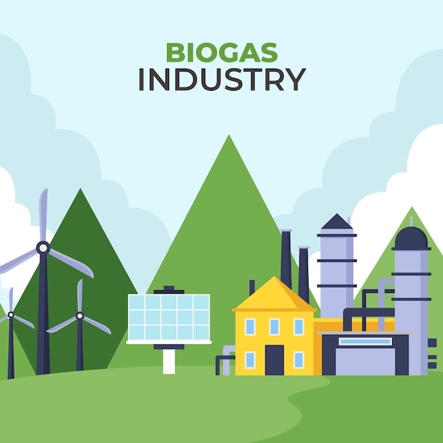 Free Vector flat design biogas illustration