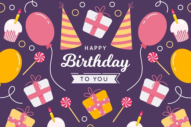 Flat design birthday background