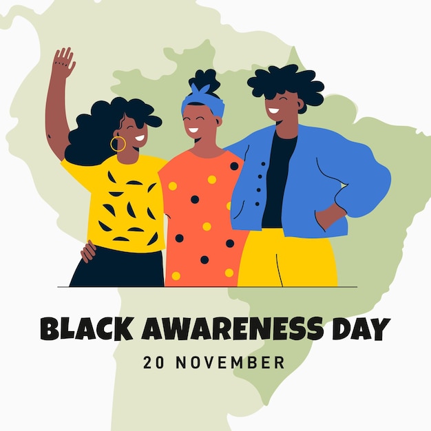 Flat design black awareness day