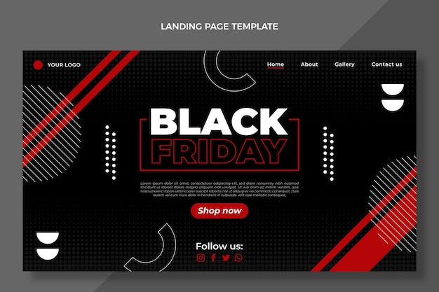 Free Vector flat design black friday landing page