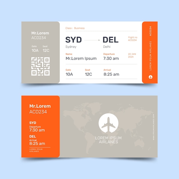 Free Vector flat design boarding pass template