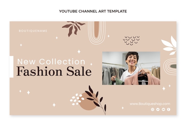 Flat design boutique youtube channel art