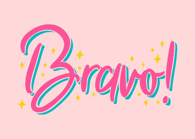 Free Vector flat design bravo lettering illustration