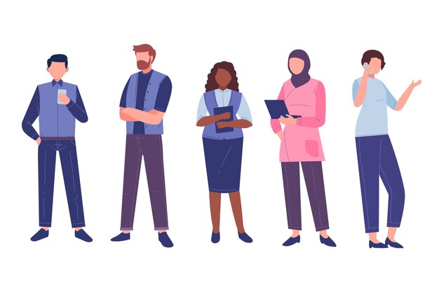 Flat design business people set