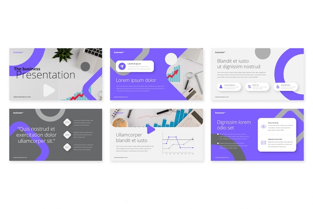 Free Vector flat design business presentation templates