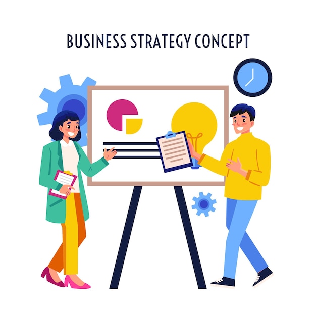 Free Vector flat design business strategy illustrated