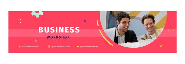 Flat design business workshop template design