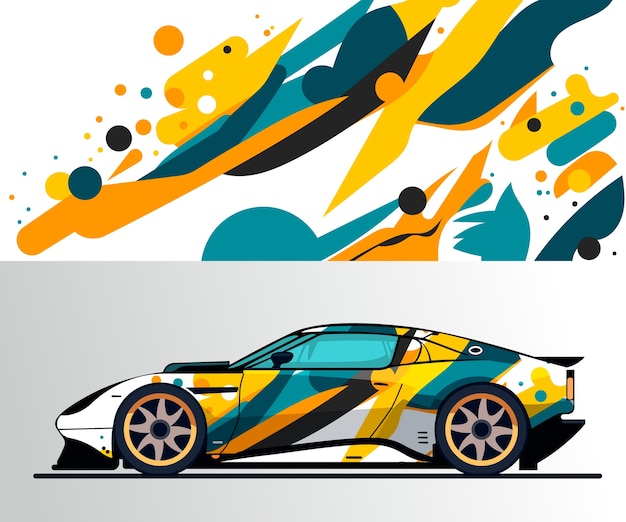 Free Vector flat design car wrap illustration